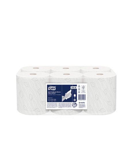 Toalla de Manos Flujo Central x 120 mts Paq x6 rollos
