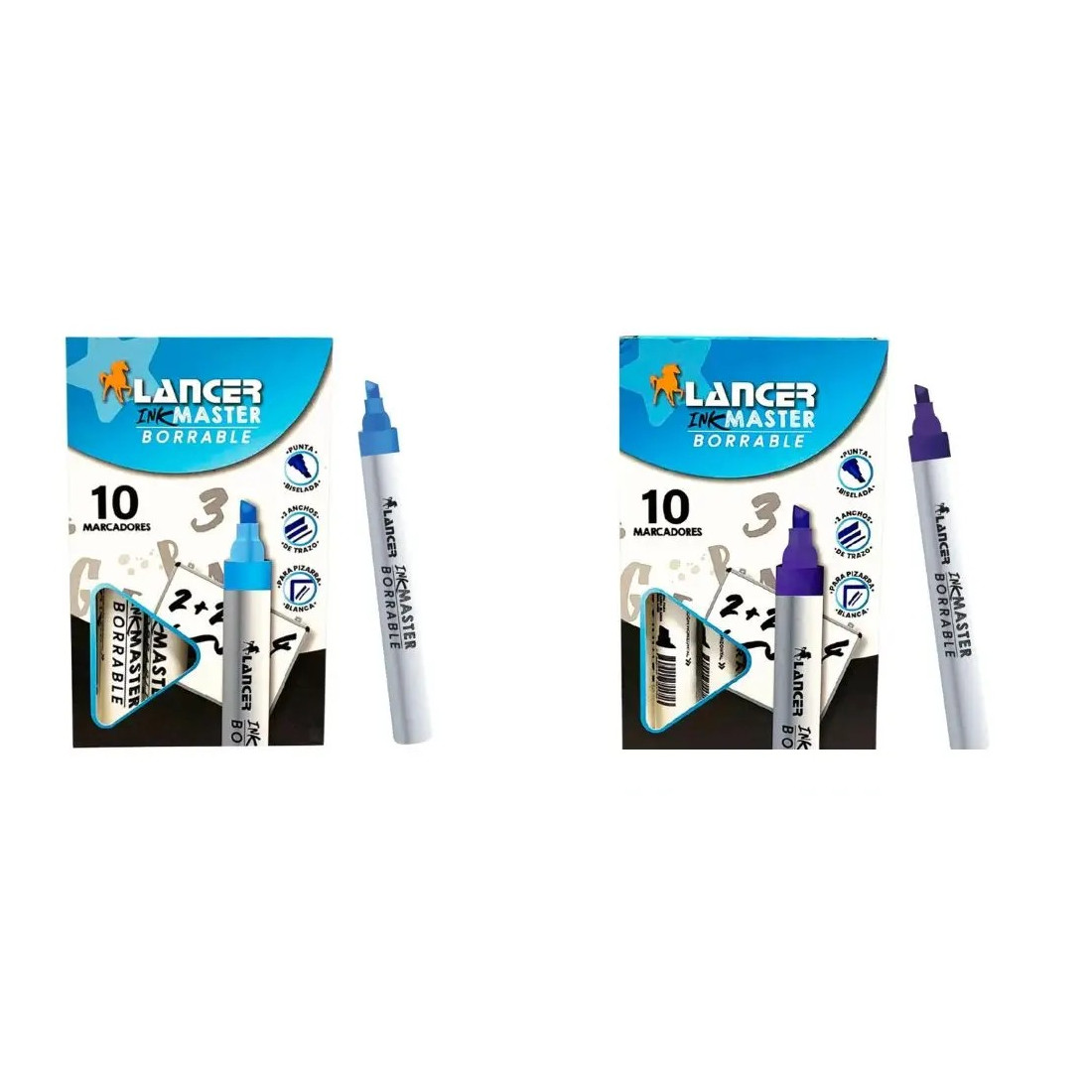 MARCADOR ACRILICO LANCER P/ BISEL AZUL Y MORADO