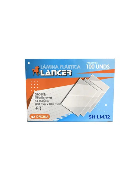 LAMINA ACETATO A3-297X420MM CAJA X 100MIC