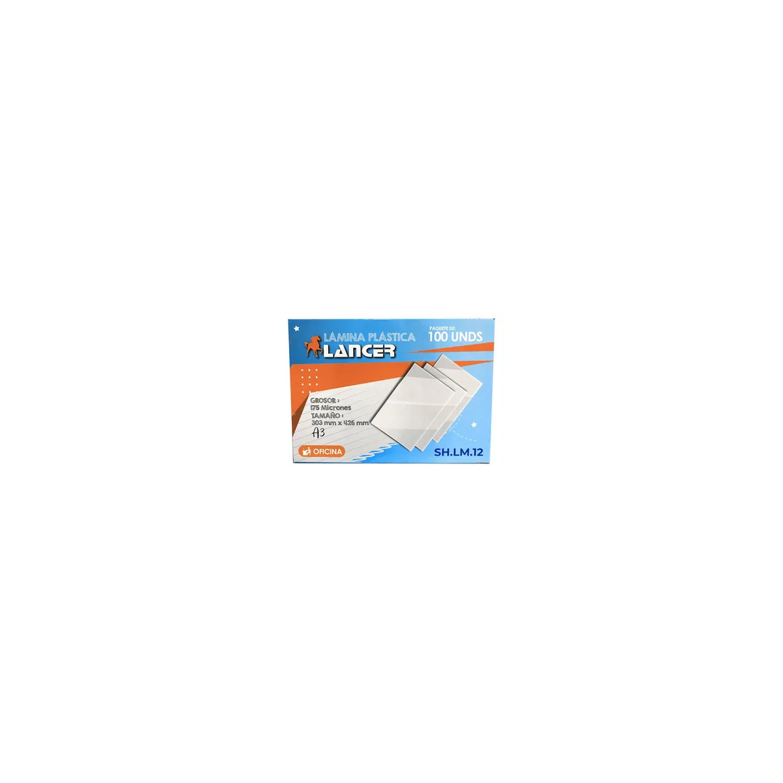 LAMINA ACETATO A3-297X420MM CAJA X 100MIC