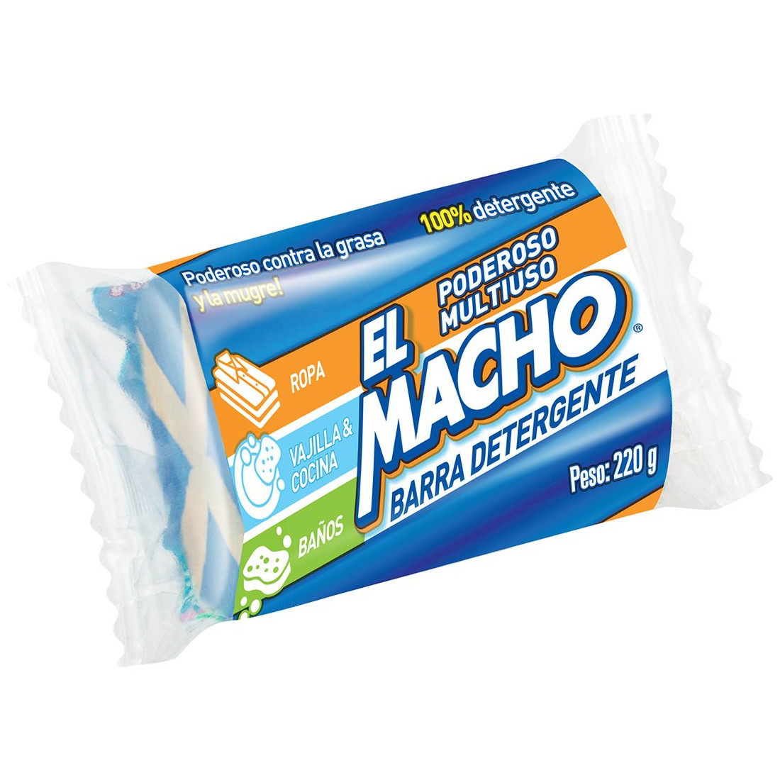 Jabón en Barra Azul El Macho Detergente 220g