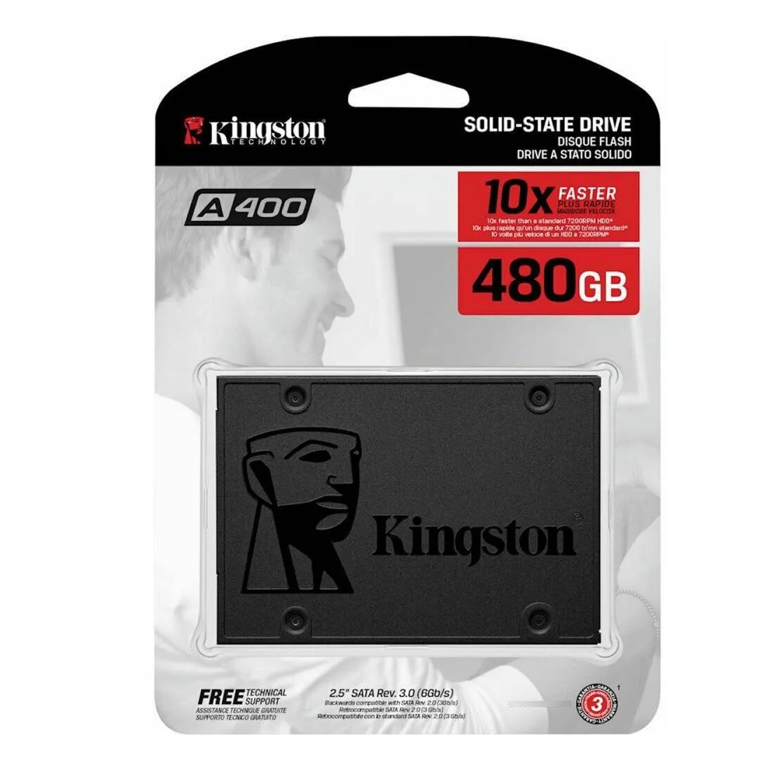 Disco Sólido Kingston 480gb A400 500 Mbps 2.5 Sata Calidad