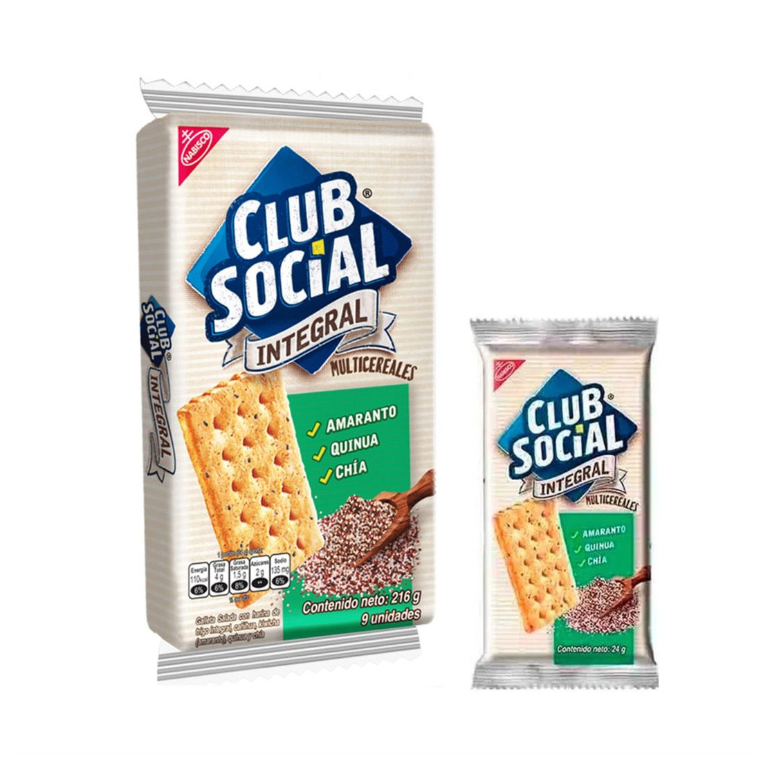 Pack 9 Uds Galletas Integral Club Social Multicereal 216 g